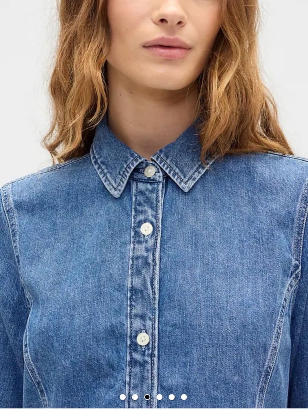 Denim Peplum Mini Dress - Picture 3 of 6
